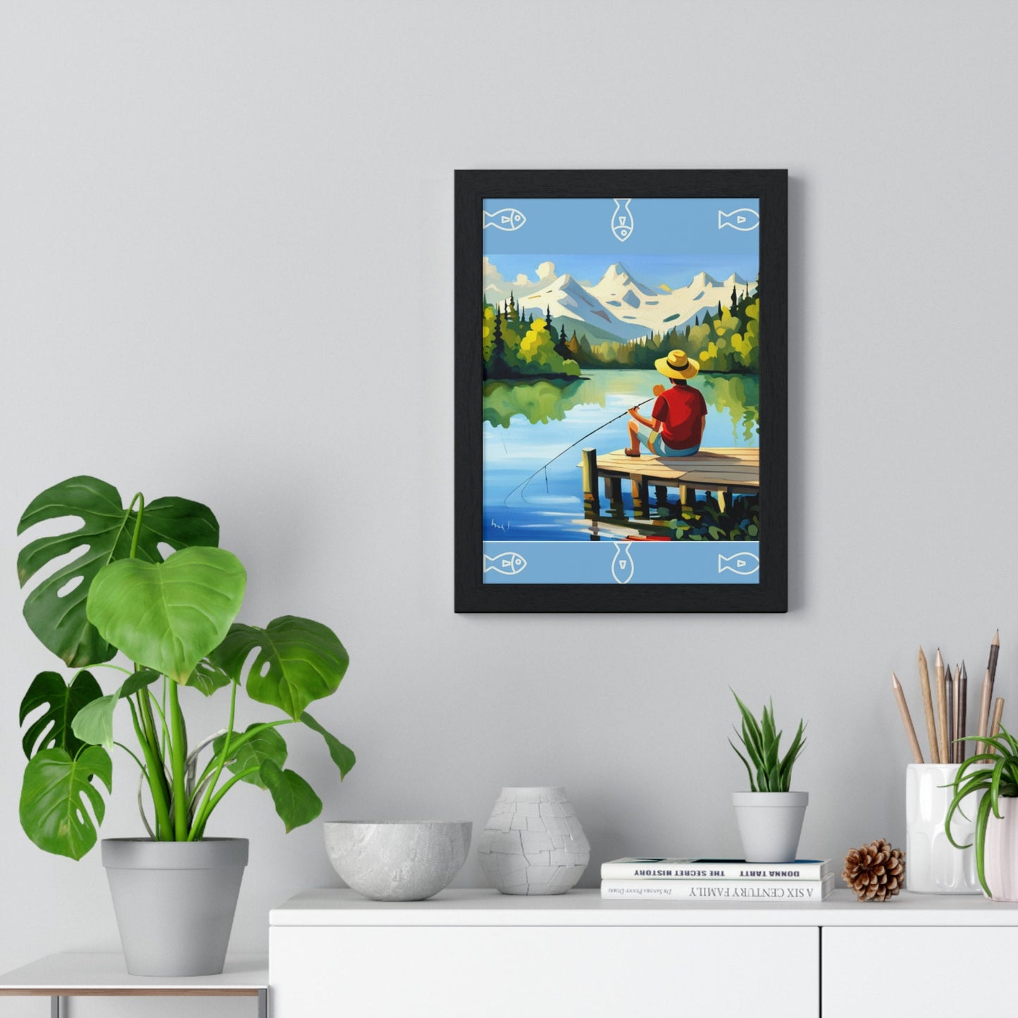 Level Up Your Space with this Framed Masterpiece | Wood-Framed Fishing Poster | Sleek Black or Crisp White Frames