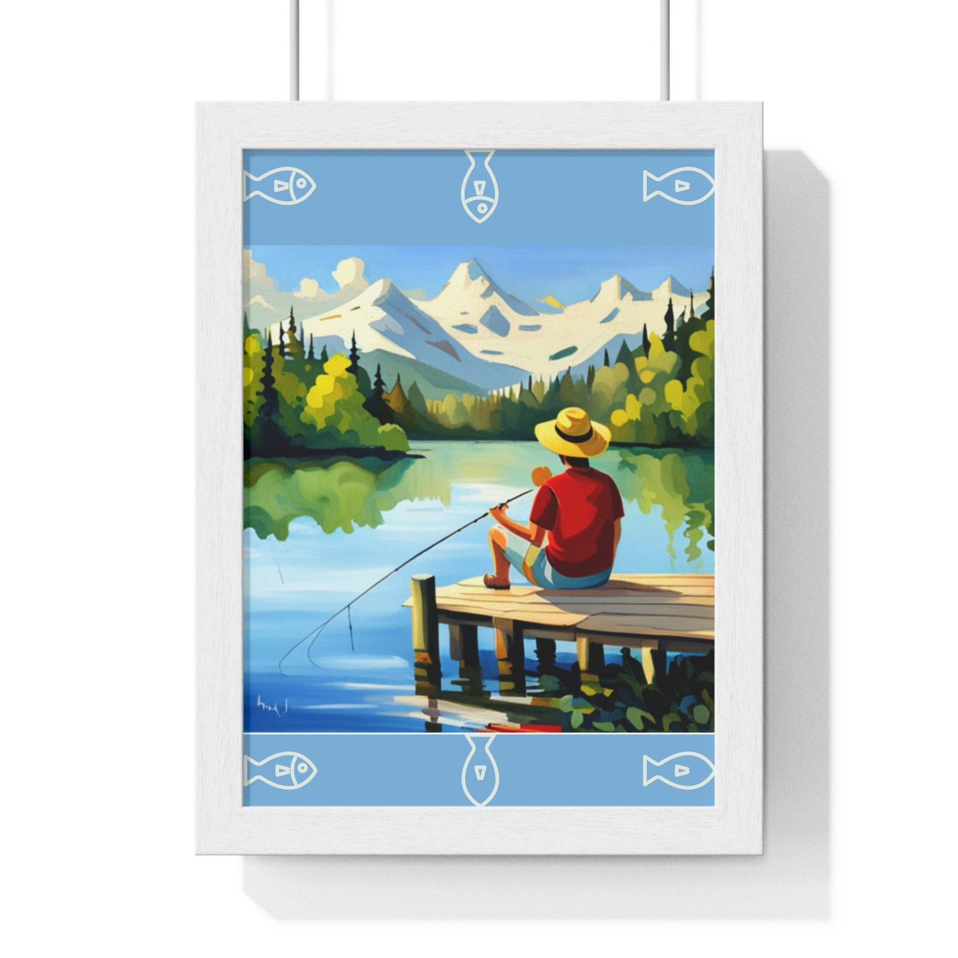 Level Up Your Space with this Framed Masterpiece | Wood-Framed Fishing Poster | Sleek Black or Crisp White Frames