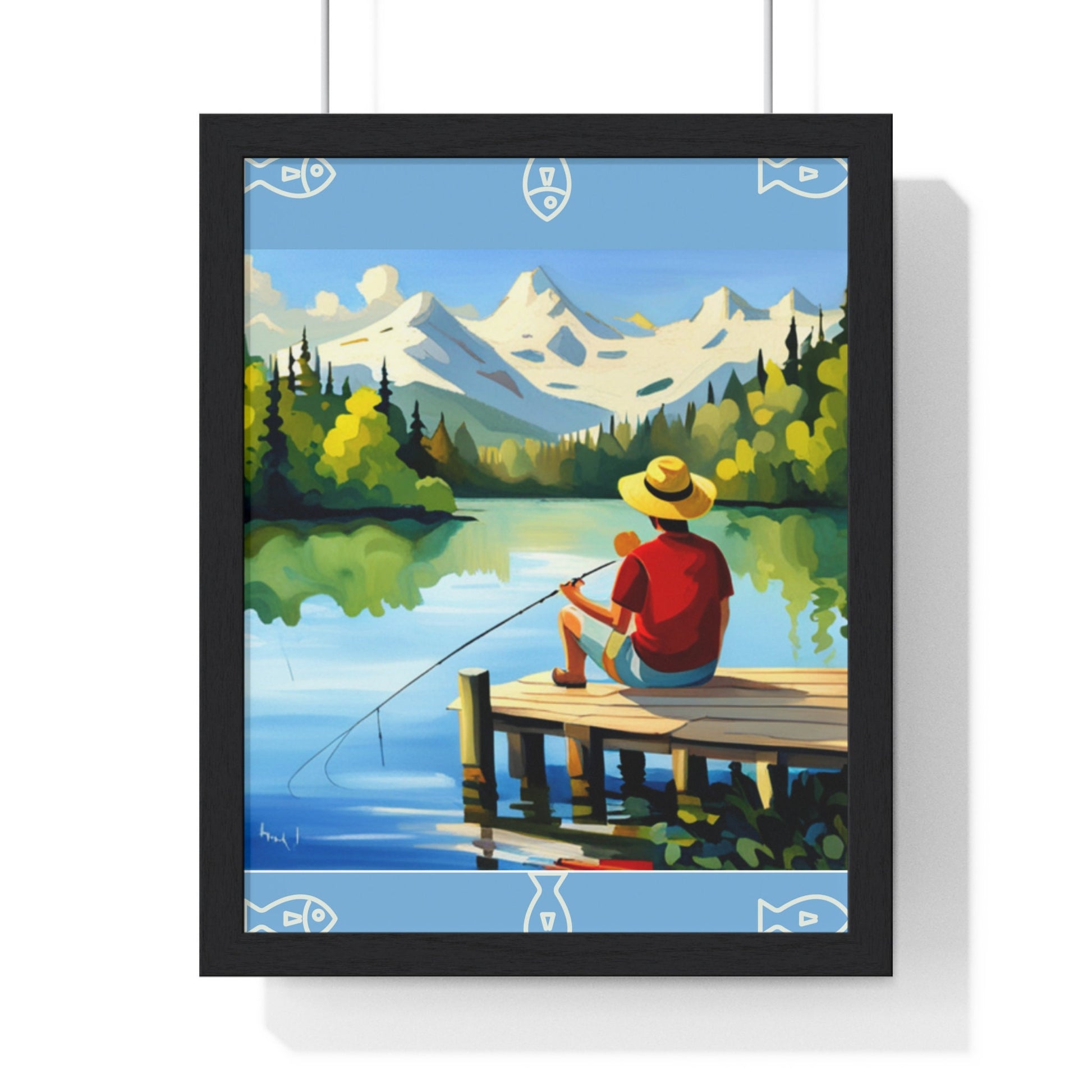 Level Up Your Space with this Framed Masterpiece | Wood-Framed Fishing Poster | Sleek Black or Crisp White Frames