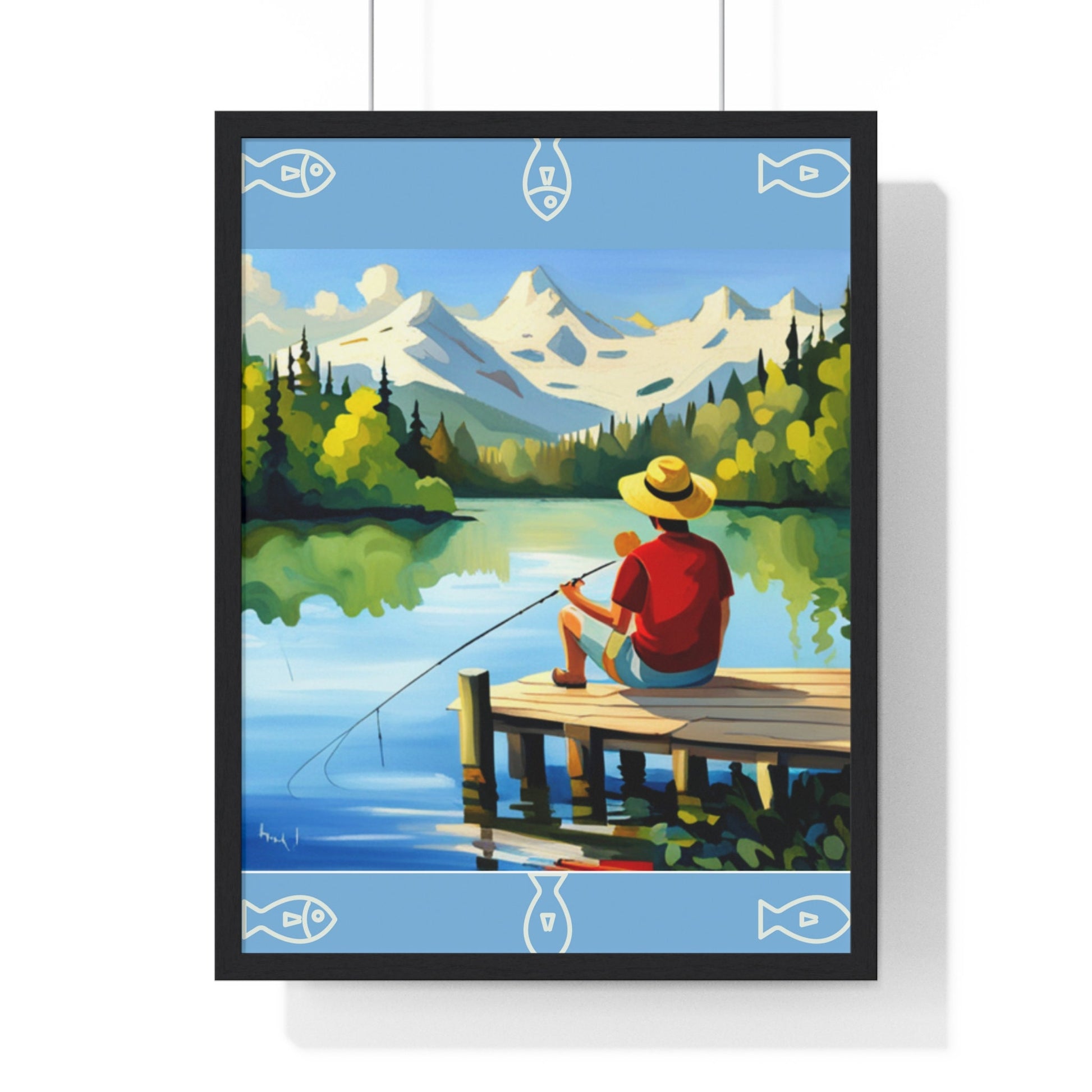 Level Up Your Space with this Framed Masterpiece | Wood-Framed Fishing Poster | Sleek Black or Crisp White Frames