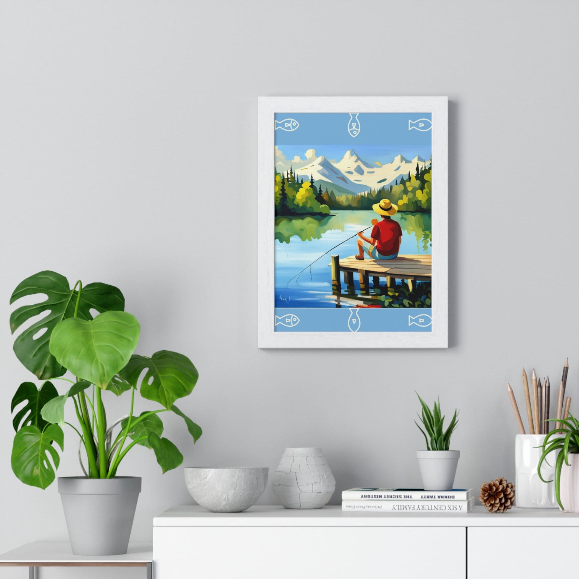 Level Up Your Space with this Framed Masterpiece | Wood-Framed Fishing Poster | Sleek Black or Crisp White Frames