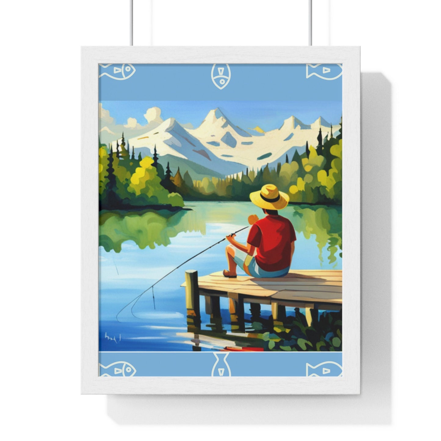 Level Up Your Space with this Framed Masterpiece | Wood-Framed Fishing Poster | Sleek Black or Crisp White Frames