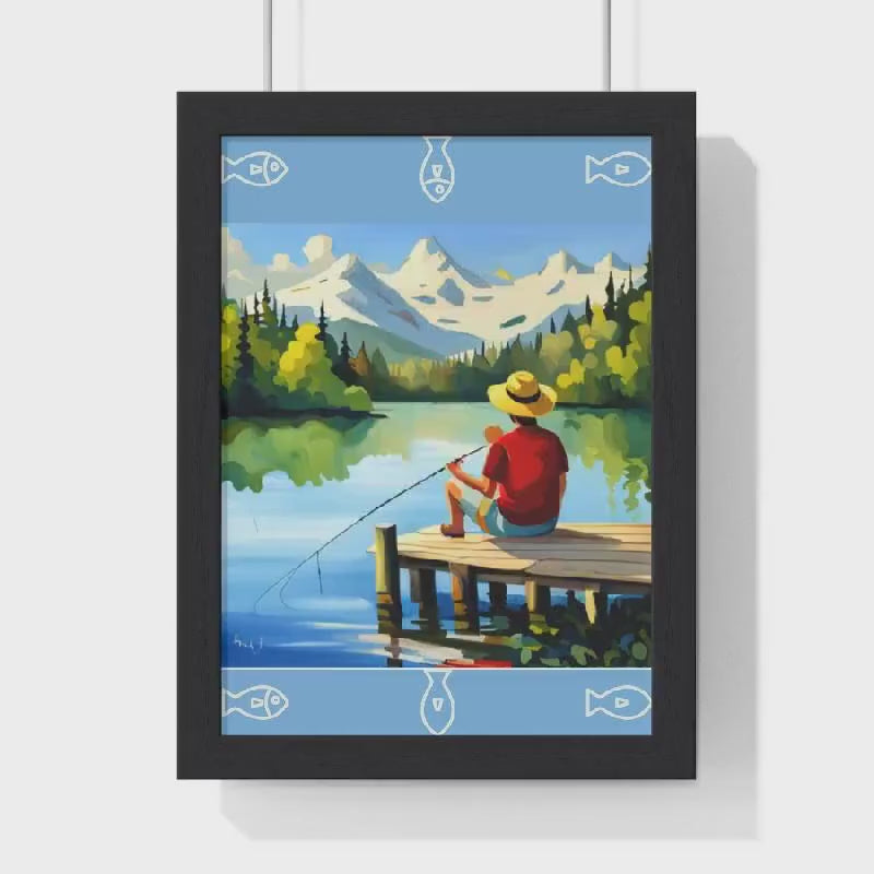 Level Up Your Space with this Framed Masterpiece | Wood-Framed Fishing Poster | Sleek Black or Crisp White Frames